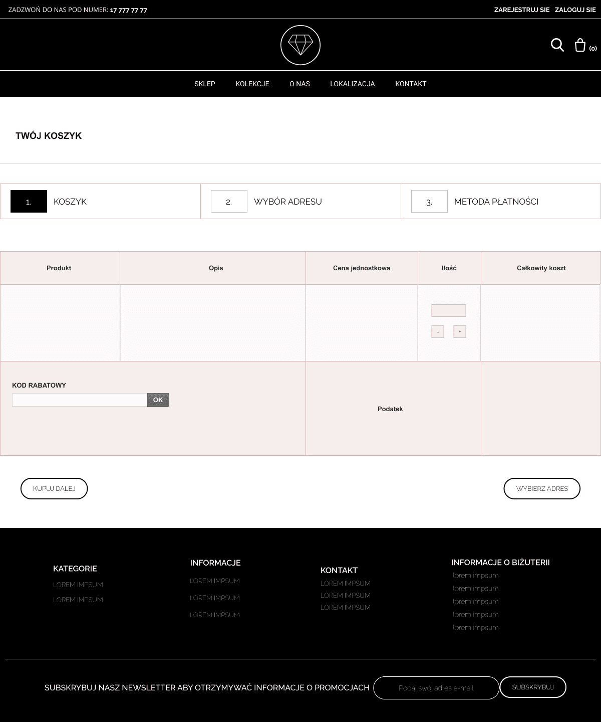 Cart page for a luxury jewelry e-commerce store project which is giving the user a sense of progress and reducing anxiety.